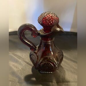 Vintage Ruby Red Cape Cope Cruet By Avon